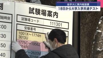 １８日から大学入学共通テスト　試験会場に総合案内板設置【岩手・盛岡市】