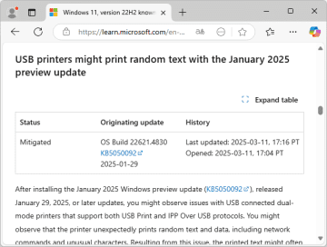 プリンターに変な文字が勝手に印刷 ～Windows 10/11の2025年1月プレビューパッチ以降／Microsoftが応急緩和を実施