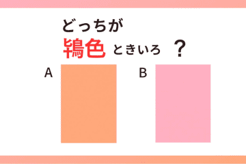 【クイズ】どっちの色が「鴇色（ときいろ）」？