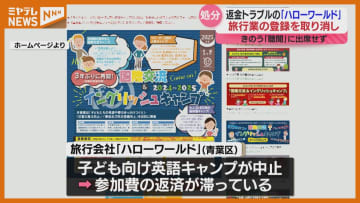 【速報】仙台市の旅行会社ハローワールド『旅行業登録の取り消し』処分、子ども向け英語キャンプ中止も返金せず
