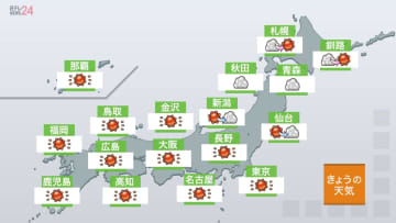 【関東の天気】午後は南部、北部ともに晴れ