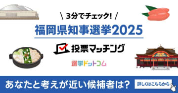 福岡県知事選挙で関心が集まっている政策は？投票マッチング中間集計結果