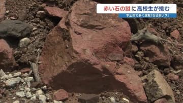 なぜ赤い？『馬門石』　宇土高校の科学部がその謎に挑む　熊本