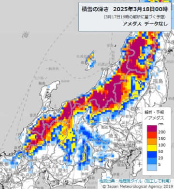 【大雪予報】関東北部山地で30センチ　多い所で　平地でも5センチの降雪　18日―19日