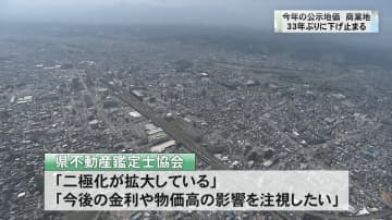 群馬県内の公示地価　商業地　３３年ぶりに下げ止まる