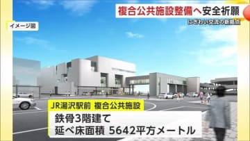 にぎわい・子育て支援の新拠点　JR湯沢駅前に複合公共施設整備へ　本格工事前に安全祈願　秋田・湯沢市