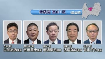 衆院選 富山１区「候補者走る」5人の訴えは