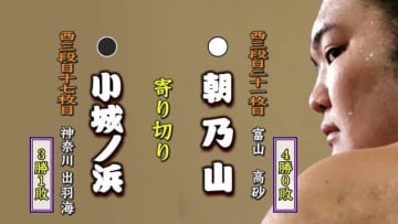 大関経験者として力の差見せる…大相撲春場所8日目 休場明けの三段目・朝乃山は初日から4連勝で勝ち越し