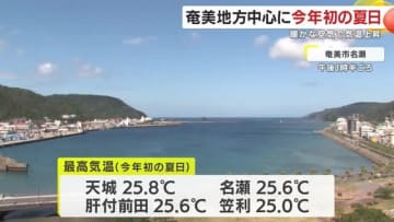 奄美地方中心に２５℃超え　鹿児島県内　２０２５年初の夏日