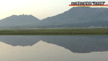 阿蘇の風物詩　水を張った田んぼに映る『逆さ阿蘇』【熊本】