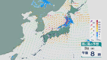 北陸や東北は大雨のおそれ 西日本から東日本は広く“梅雨の終わり”を思わせる天気に 雨と風シミュレーション
