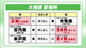 大相撲夏場所初日　栃木県出身の十両３力士そろって白星発進