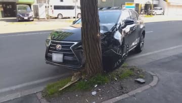 「車内で寝込んでいる」消防隊員が声をかけると車を発進、街路樹に衝突　酒気帯び運転の疑いで30歳男性逮捕