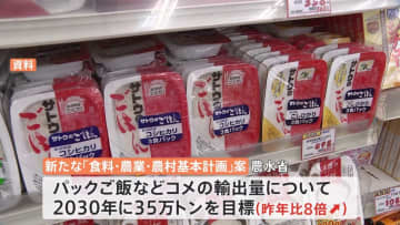 政府、コメの輸出をいまの8倍近くまで増やす目標掲げる　国内がコメ不足に陥った場合は活用する考え