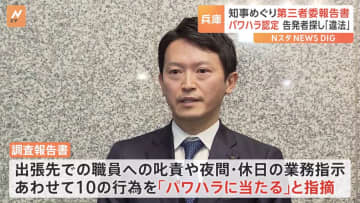 「パワハラに当たる」兵庫・斎藤知事のパワハラ疑惑　第三者委員会が調査報告書を提出