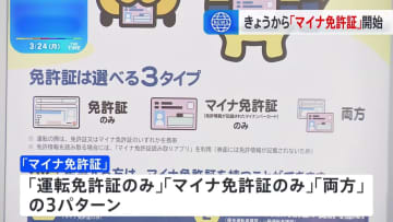 「マイナ免許証」きょうから運用開始　取得や切り替えは任意　警察庁「今年秋ごろまでにシステム改善へ。マイナカード更新後、一体化の手続きしてほしい」