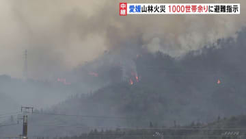 愛媛・今治市の山林火災　ヘリ4機が上空から消火活動も、延焼続く