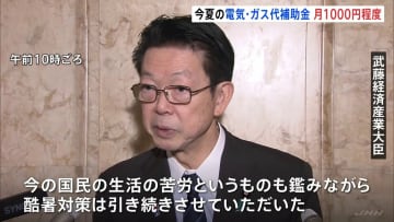 政府、7～9月の電気・ガス代補助金　月1000円程度の負担減で調整　財政負担なども課題