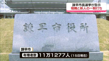 50代候補者「現職と新人の一騎打ちに」諫早市長選挙が16日に告示　投開票は23日《長崎》