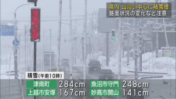 妙高では12時間で10cmの降雪 県内山沿いで積雪 路面状況の変化に注意【新潟】