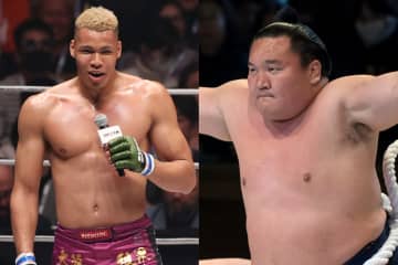 「白鵬痩せたのか周りがデカいのか…」元横綱とRIZINファイターらの“身長差ショット”にネット困惑！「意味わからん」「まじでえぐい笑」